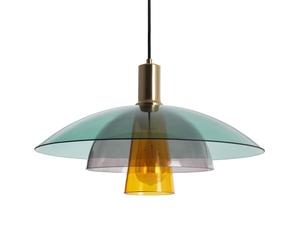 LEDKIA LIGHTING - Lámpara Colgante Cristal Dolly | Vintage y Elegante | Soporte E27 | Luz Cálida/Fría | Interior: Salón, Dormitorio | Altura 1800 mm, Diámetro 450 mm | Multicolor
