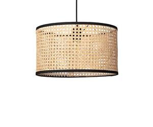 LEDKIA LIGHTING - Lámpara Colgante de Ratán | Diseño Vintage Natural | Compatible con Bombillas LED E27 | Ideal para Salón, Dormitorio, Comedor | Dimensiones: 220 mm x 380 mm