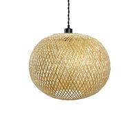 LEDKIA LIGHTING Lámpara Colgante Llata de Bambú Natural | Estilo Boho y Artesanal | Casquillo E27 | Luz Decorativa para Salón, Comedor o Dormitorio | No Incluye Bombilla | Uso Interior
