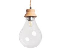 LEDKIA LIGHTING Lámpara Colgante Madera y Cristal Kathu Bumbieris Natural E27
