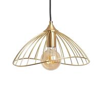 LEDKIA LIGHTING - Lámpara Colgante Metal Kibanda Alfarb | Diseño Elegante Nórdico | Compatible con Bombilla E27 | Para Salón, Dormitorio, Restaurante, Dorado, Metal
