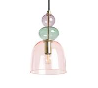 LEDKIA LIGHTING Lámpara Colgante Metal y Cristal Baudelaire Rosa E14