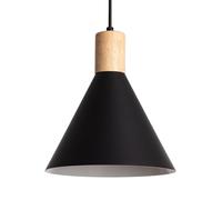 LEDKIA LIGHTING Lámpara Colgante Metal y Madera Arbat Negro E27