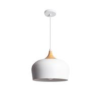 LEDKIA LIGHTING Lámpara Colgante Metal y Madera Serena Blanco E27