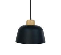 LEDKIA LIGHTING - Lámpara Colgante Metal y Madera Wawak | Diseño Único y Elegante | Compatible con Bombilla LED E27 | Uso Interior IP20 | Alto 169 cm, Negro, Madera