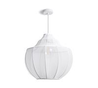 LEDKIA LIGHTING Lámpara Colgante Metal y Tela Ayla L Blanco E27