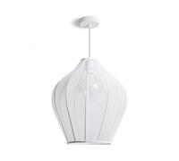 LEDKIA LIGHTING Lámpara Colgante Metal y Tela Ayla M Blanco E27