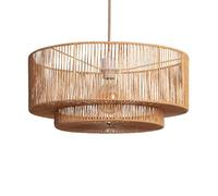 LEDKIA LIGHTING - Lámpara Colgante Papel Trenzado Dicenta | Compatible con Bombillas E27 | Ideal para Decoración Boho-Chic | Resistente y Flexible, Natural, Papel
