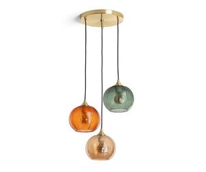 LEDKIA LIGHTING - Lámpara Colgante Tri Klimt | Diseño Clásico y Elegante | 3 Pantallas de | Compatible con Bombillas E27 | Uso en Interiores, Multicolor