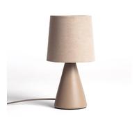 LEDKIA LIGHTING - Lámpara de Mesa Cerámica Artzai | Elegante y Versátil | Base de Cerámica | Tamaño Compacto 25x13 cm | Pantalla de Tela Suave, Verde Oliva, Cerámica