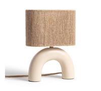 LEDKIA LIGHTING Lámpara de Mesa Cerámica y Cuerda Natural Callie Beige E27