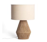 LEDKIA LIGHTING - Lámpara de Mesa Dione | Cuerda Natural y Lino | Iluminación hasta 40W | Uso Interior IP20 | Acabados en Metal y Lino; Beige