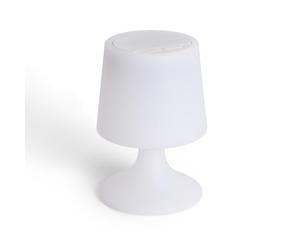 LEDKIA LIGHTING Lámpara de Mesa Exterior LED RGBW Portátil con Altavoz Bluetooth y Batería USB Recargable Uyoga Blanco
