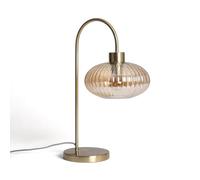LEDKIA LIGHTING Lámpara de Mesa Metal y Cristal Basile Ámbar