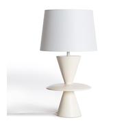 LEDKIA LIGHTING Lámpara de Mesa Resina y Tela Wismar Blanco Roto
