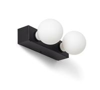 LEDKIA LIGHTING Lámpara de Pared Baño Metal 2 Focos Aizkra Negro E27