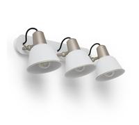 LEDKIA LIGHTING Lámpara de Pared Baño Metal 3 Focos Birzay Blanco E27