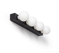 LEDKIA LIGHTING Lámpara de Pared Baño Metal 4 Focos Aizkra Negro E27