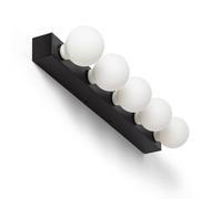 LEDKIA LIGHTING Lámpara de Pared Baño Metal 5 Focos Aizkra Negro E27