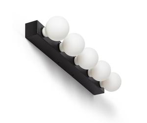 LEDKIA LIGHTING Lámpara de Pared Baño Metal 5 Focos Aizkra Negro E27