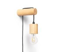 LEDKIA LIGHTING - Lámpara de Pared de Madera Torse | Diseño Elegante y Moderno | Soporte E27, 40W Máx. | Uso Interior IP20 | Dimensiones Compactas 19x16x6 cm, Natural