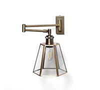 LEDKIA LIGHTING Lámpara de Pared de Metal y Cristal Brontom Latón E27