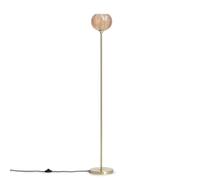 LEDKIA LIGHTING - Lámpara de Pie Ámbar | Metal y Cristal | Diseño Clásico Años 20 | Compatible con Bombilla LED E27 | Ideal para Salón; Dormitorio; Oficina