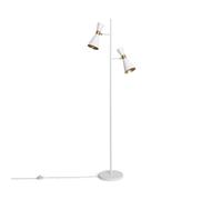LEDKIA LIGHTING Lámpara de Pie de Metal 2 Focos Jigger Blanco E27