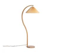 LEDKIA LIGHTING Lámpara de Pie Luanda E27 | Cuerpo de Madera Natural y Pantalla de Tela | Estilo Escandinavo | No Incluye Bombilla | Ideal para Salón, Dormitorio o Rincón de Lectura