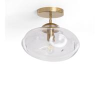 LEDKIA LIGHTING Lámpara de Techo Halych | Metal y Cristal | Estilo Clásico y Elegante | Compatible con Bombilla E27 (No Incluida) | Iluminación Decorativa para Salón, Dormitorio o Entrada