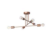 LEDKIA LIGHTING Lámpara de Techo Metal 6 Focos Fimbo Negro Mate E27