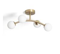 LEDKIA LIGHTING Lámpara de Techo Metal y Cristal Moonlight Brass Ovo 4 Focos Dorado G9