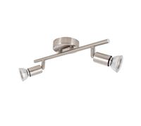 LEDKIA LIGHTING Lámpara de Techo Orientable Aluminio Oasis 2 Focos Plata Plateado GU10