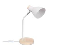 LEDKIA LIGHTING Lámpara Flexo Escritorio Aluminio y Madera Luxo Blanco E14