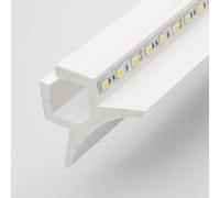 LEDKIA LIGHTING - Moldura para 2 Tiras LED | 2m de Arco | Iluminación Decorativa y Difusa | Fácil Instalación | Ideal para Esquinas, Blanco, Plástico