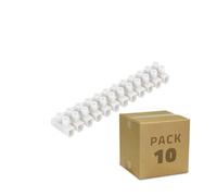 LEDKIA LIGHTING Pack 10 unidades de Clema Regleta de 12 Conectores de Cable Eléctrico Blanco 10 mm²
