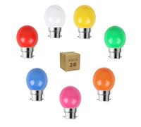 LEDKIA LIGHTING Pack 20 Bombillas LED B22 3W 240 lm G45 Monocolor Blanco Cálido