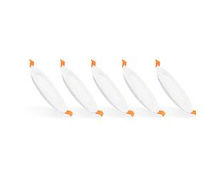LEDKIA LIGHTING Pack 5 Placas LED Circulares 18 W 6000 K Blanco Frío SuperSlim | Corte Ø 205 mm | Panel empotrable para iluminación interior en oficinas; pasillos y viviendas