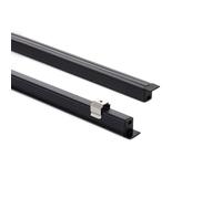 LEDKIA LIGHTING Perfil Aluminio Empotrable 2m para Tira LED hasta 6 mm Negro 2 m Negro traslúcido