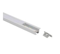 LEDKIA LIGHTING Perfil Aluminio Empotrable para Techo con Clips para Tiras LED hasta 12 mm Tapa Transparente 2 m