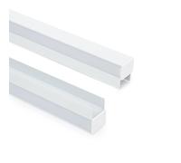 LEDKIA LIGHTING Perfil Aluminio Estantería para Tira LED hasta 12 mm Blanco 2 m Blanco traslúcido