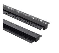 LEDKIA LIGHTING Perfil Aluminio Integrado en Escayola/Pladur para Tira LED hasta 15 mm Negro 2 m Negro traslúcido