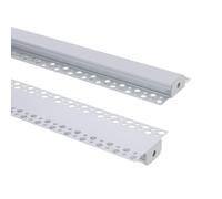 LEDKIA LIGHTING Perfil Aluminio Integrado en Escayola/Pladur para Tira LED hasta 20 mm Aluminio 2 m Blanco traslúcido