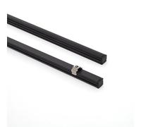 LEDKIA LIGHTING Perfil Aluminio Superficie 2m para Tira LED hasta 6 mm Negro 2 m Negro traslúcido
