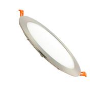 LEDKIA LIGHTING Placa LED 18W Circular Foco Downlight Empotrable Plano Corte Ø 205 mm Silver 6000K Blanco Frío