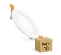LEDKIA LIGHTING Placa LED 6W Circular SuperSlim Corte Ø 110 mm (Pack 10) 3000K Blanco Cálido