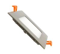 LEDKIA LIGHTING Placa LED 6W Cuadrada Foco Downlight Empotrable Plano Corte 105x105 mm Silver 4000K Blanco Neutro