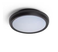LEDKIA LIGHTING Plafón Circular para Exterior Ø300mm IP65 Curio Negro Negro E27