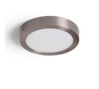 LEDKIA LIGHTING Plafón LED 18W Circular Metal Ø225 mm Silver para Cocina, Comedor, Habitación 5000K Blanco Frío