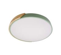 LEDKIA LIGHTING Plafón LED 24W Circular Madera Ø418 mm CCT Seleccionable Semi-Dari para Cocina, Comedor, Habitación Verde Celadón